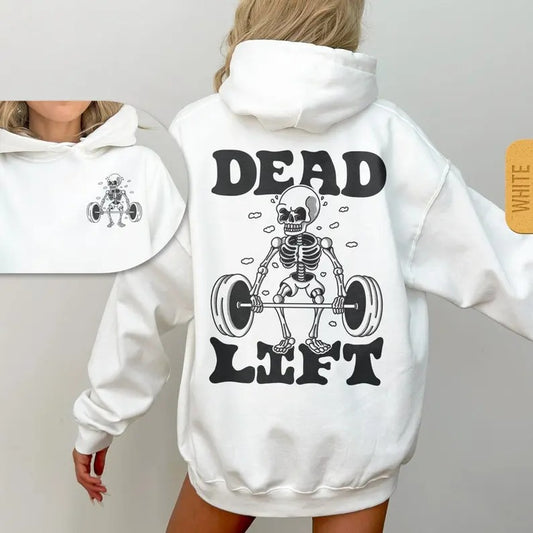 Dad Lift Skeleton Hoodie - Unisex Gym Pump Cover, Funny Workout Hoody, Weightlifting Retro Hooded Sweatshirt, Trendy Hoodie, Fitness Gift