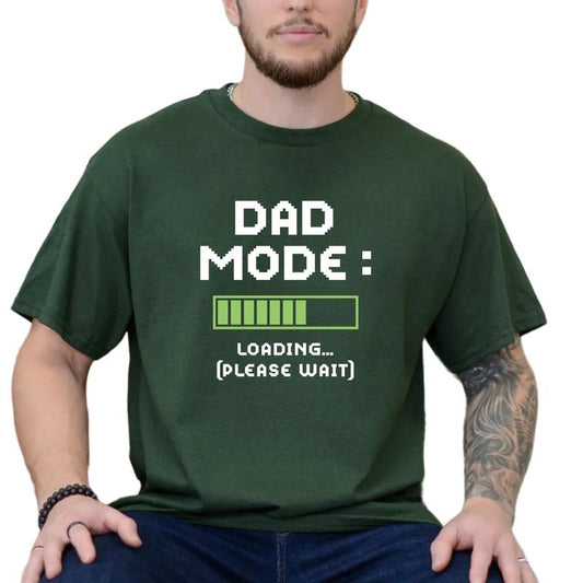Dad Mode Loading Please Wait T Shirt, funny Gift For Dad, First Fathers Day T-Shirt Gift, New Dad birthday Shirt, humorous Fatherhood Tee, Husband Tee, Short Sleeve Crew Neck Top, Crewneck Top father figure shirt