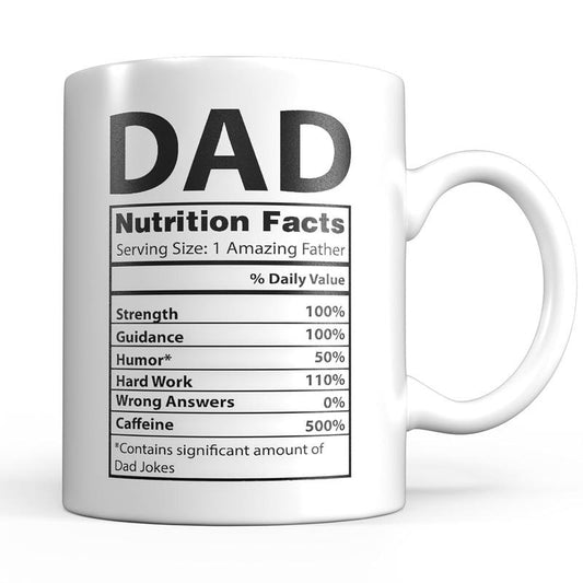 Dad Mug, Dad Gifts From Daughter, Dad Mug For The World's Dad, Gifts For Dad, Funny Mug Dad Nutrition Facts Coffee Mugs, Dad Gift, Novelty Coffee Mug, Gifts For Father Daddy, 11 15oz Ceramic Cup
