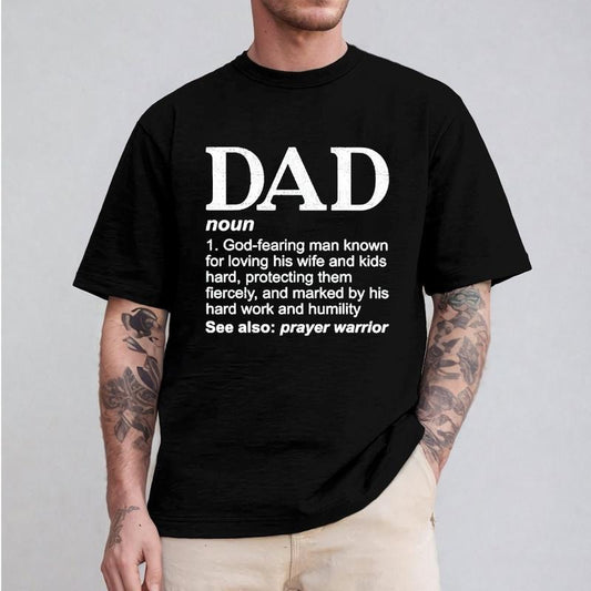 Dad See Also Prayer Warrior Christian Shirt Casual Style Crew Neck Short Sleeve T-Shirt Tops Trendy for Unisex, Perfect Gift