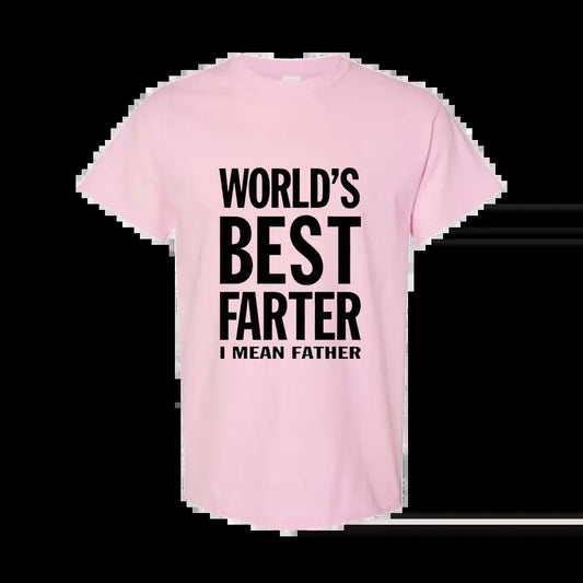 Dad Shirt Gifts for Dads Fathers Day World's Best Farter Funny T Shirts for Men- Father's Gift, Full Color, Full Size Classic Cotton