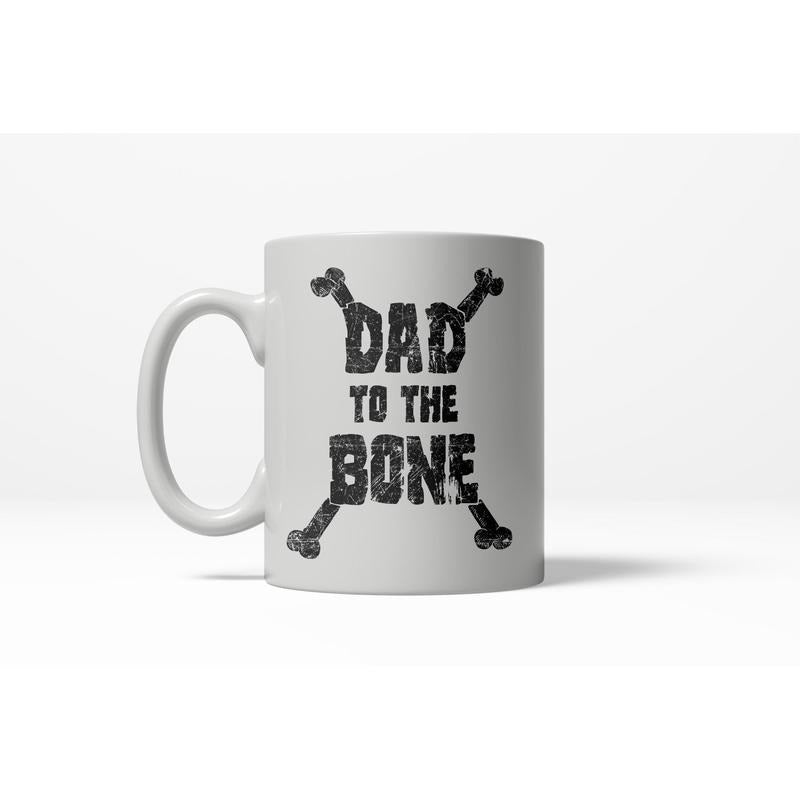 Dad to The Bone Funny Fathers Day Ceramic Coffee Drinking Mug 11oz Cup Funny Coffee Mugs Ceramic Printed Drinkware Cup