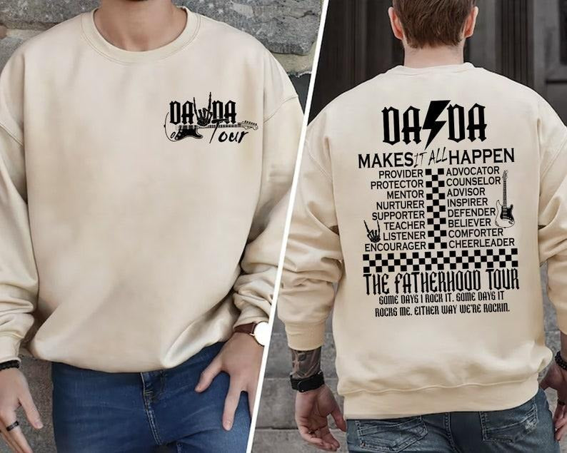 Dada Rock Shirt, Sometimes I Rock It Sometimes It Rocks Me Shirt, Dad Life Shirt, Fatherhood Tour Tee, Fathers Day Gift, Funny Fatherhood