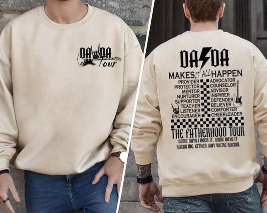 Dada Rock Shirt, Sometimes I Rock It Sometimes It Rocks Me Shirt, Dad Life Shirt, Fatherhood Tour Tee, Fathers Day Gift, Funny Fatherhood