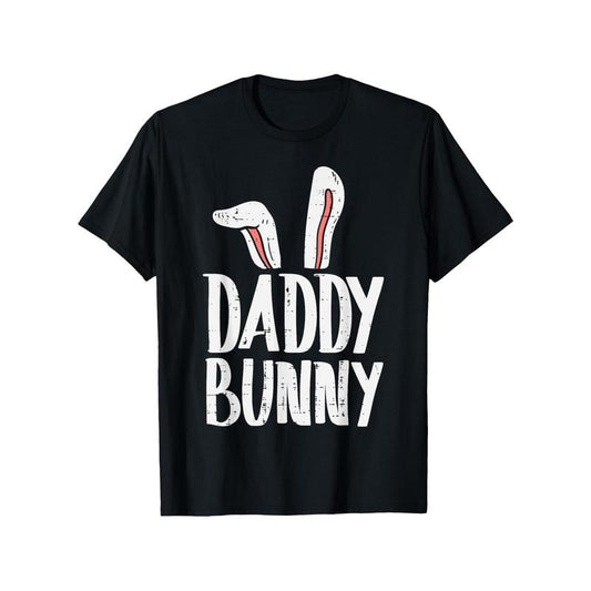 Daddy Bunny Ears Easter Family Matching T-Shirt - 100% Cotton, Casual & Comfy, Perfect for Dad's Gift on New Year, Valentine's Day, Birthdays made in usa