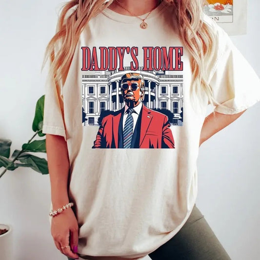 "Daddys Home T-Shirt, White House Trumm 2024 T-Shirt Get Losers, 4th of July T-Shirt, Trumm tshirt, Republican Shirt, Policiant Tees"