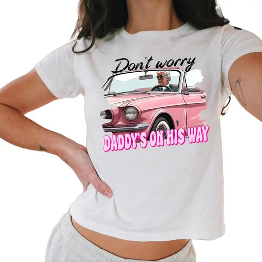 Daddys On His Way Baby Tee, Trump 2024 Baby Tee, Republican Gifts, Republican Baby Tee Casual Comfort