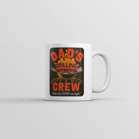 Dads Grilling Crew Mug Funny Cooking Graphic Coffee Cup-11oz Funny Coffee Mugs Ceramic Printed Drinkware Cup