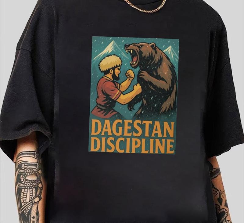 Dagestan Discipline  T-Shirt Unique Graphic Tee You Can Customize Retro 90s Vintage