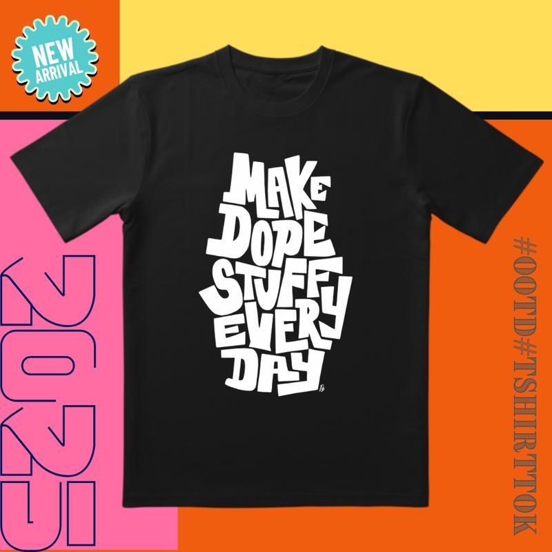 Daily Awesome Outfit |   Black-White Contrast Tee |   'Make Awesome Stuff' Motivational |   Commute & Date Style