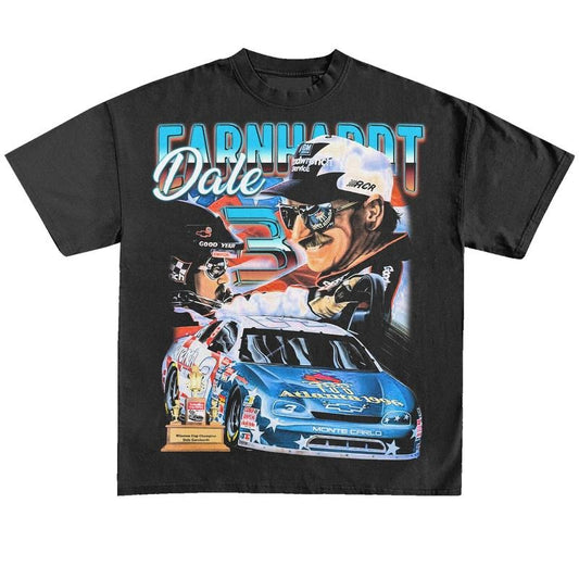 Dale Earnhardt T-Shirt 90s Vintage Graphic Tee Racing Shirt for Men Women Streetwear Menswear Top