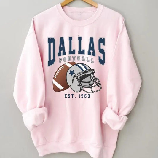 Dallas Football Unisex Vintage Sweatshirt - Classi_853 , Multiple Colorways - Full Size Range