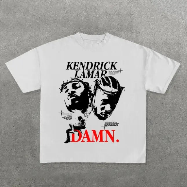 Damn T-Shirt, Kendrick Lamar Graphic Tee, Music Rap Tee, Hip Hop, R&B, Y2k, Unisex T-Shirt, Gift For Men Women Menswear Top Streetwear