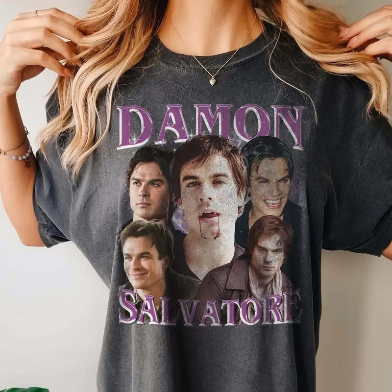 Damon Salvatore Ver 3 Fan Merch T-shirt, Sweatshirt, Hoodie, The Vampire Diaries Merch, TVD Fan Merch, Ian Somerhalder Gift For Her