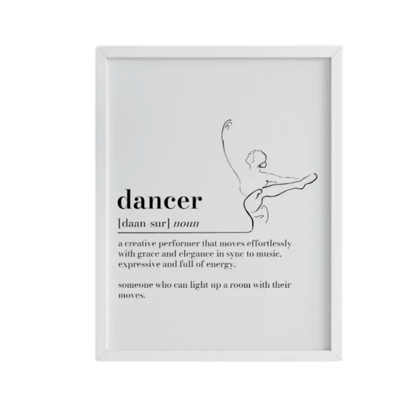 Dancer Definition Print, Quote Print, Gift For Dance Student, Dance Teacher Gift Poster, Gifts For Women Besties Wall Art, Poster Prints No Frame, Home Decoration, Outdoor Wall Art, Gifts For Birthday Christmas Landscape Ornaments