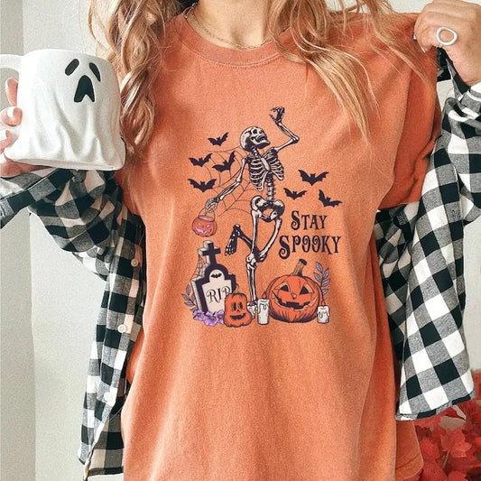 Dancing Skeleton Shirt, Stay Spooky Shirt, Retro Halloween Shirt, Funny Skeleton, Skull Shirt, Spooky Season