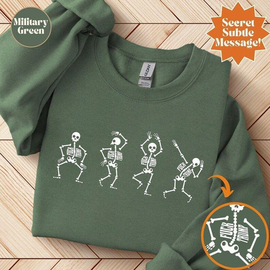 Dancing Skeleton Shirt, Subtle Fuck Trump Halloween Sweatshirt, Secret Message Anti Trump shirt, Spooky Feminist Tee Social Justice Liberal shirt