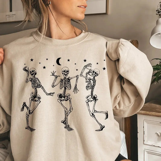 Dancing Skeleton Sweatshirt and Hoodie, Funny Halloween Skeleton Sweatshirt, Halloween Party Sweatshirt, Halloween Costume Sweatshirt Hoodie