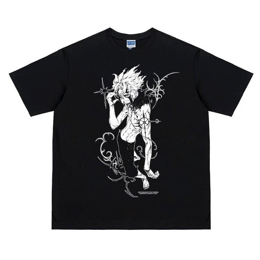 Dandadan "Supersonic Boy" Vintage Oversized Tee Anime T-shirt 100% Cotton Original Design Men's Top Streetwear Casual Menswear Tshirt