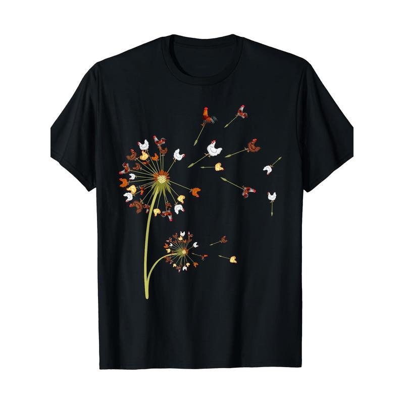 Dandelion Tree Design Chick Lover T-shirt Made in USA