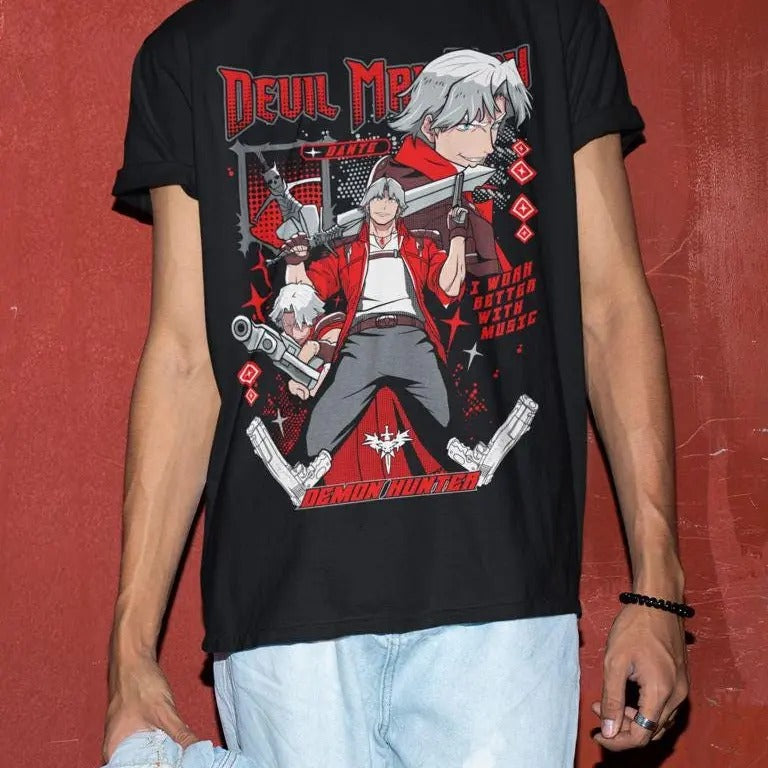 Dante Shooting DMC T-Shirt, Vintage Characters Shirt, Gift for Anime Fans