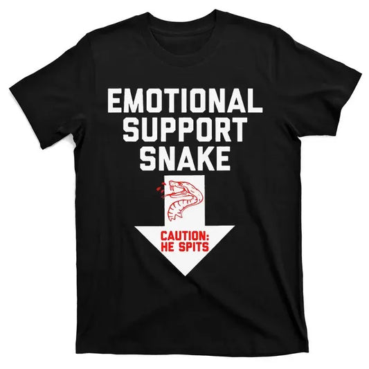 Dark Humor Shirts, Crude Humor Inappropriate Emotional Support Snake Halloween T-Shirt Menswear Casual Cotton Top Basic