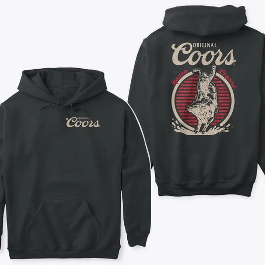 Dark Original Coors Rodeo Legend Double Sided Beer Logo Hoodie 2 Side Printed, Hoodie Clothes Printed, Unisex Full Color For Her For Him For Women For Men