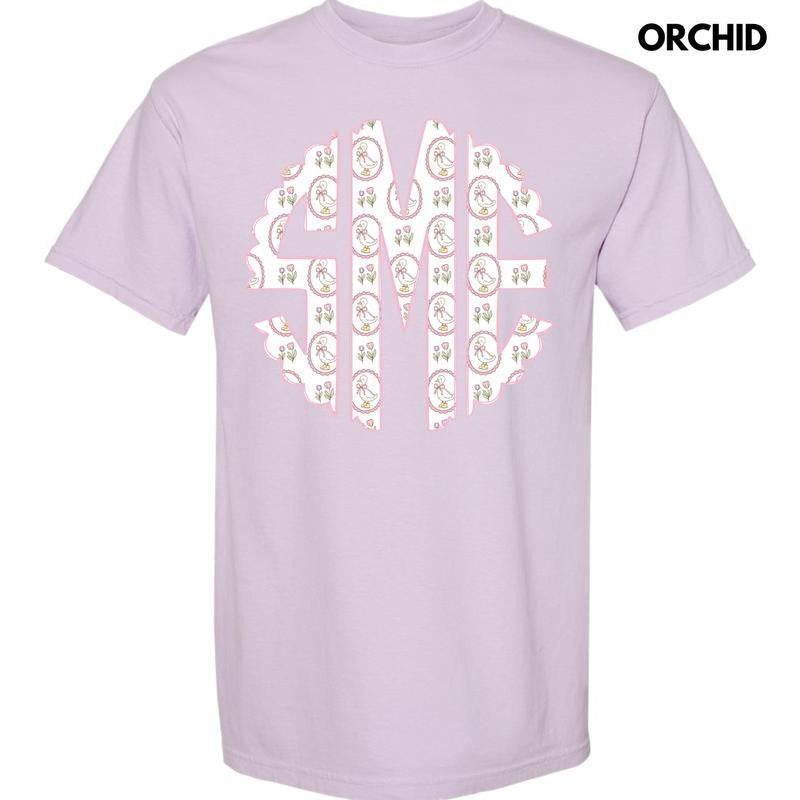 Darling Goose Monogram Comfort Colors T-Shirt 'NLB'