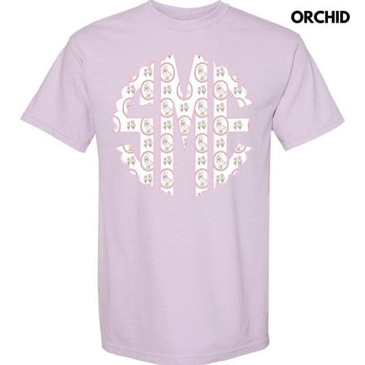 Darling Goose Monogram Comfort Colors T-Shirt 'NLB'