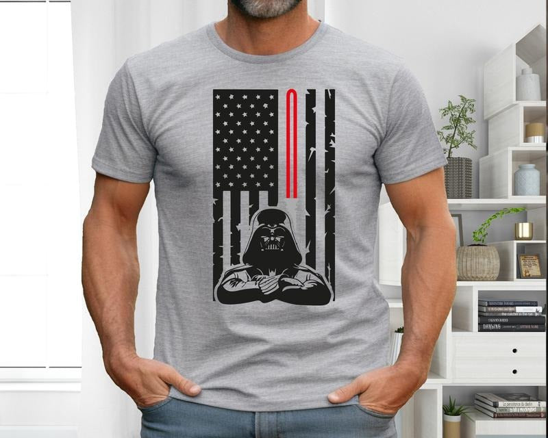 Darth Vader Usa Flag Shirt, Galaxy's Edge Shirt, Darth Vader Dad Shirt, Father's Day Shirt, Vacation Tee, Father's Day Gift, Unisex T-Shirt, Gifts For Father Papa, Short Sleeve Tee Shirt, Gifts For Birthday Mothers Day Christmas