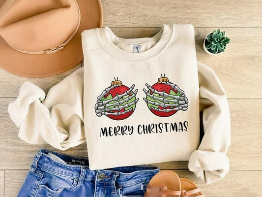 Dead Inside Skeleton Christmas Sweatshirt, Sarcastic Christmas Coffee Shirt Merry Christmas Shirt Coffee Lover Christmas Gift Fall Sweater