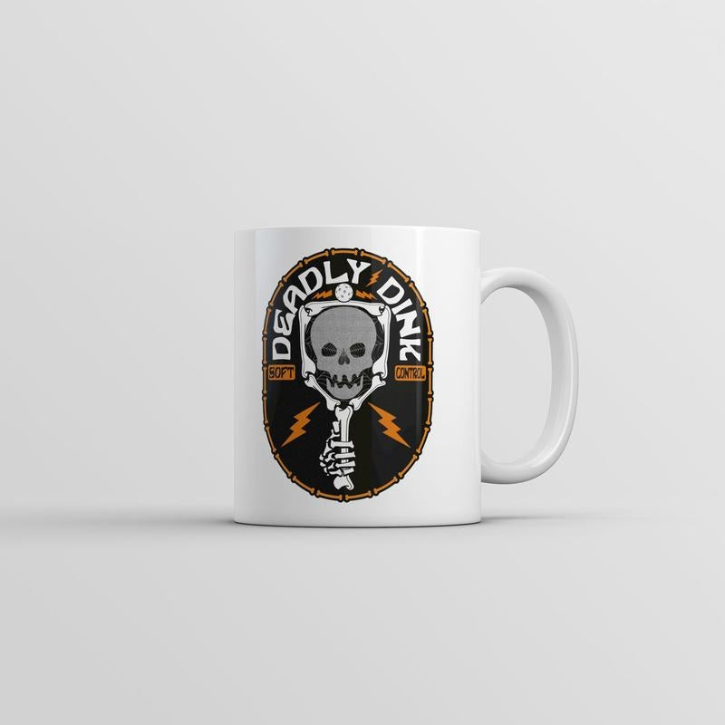 Deadly Dink Mug Funny Sarcastic Pickleball Graphic Novelty Cup-11oz Funny Coffee Mugs Ceramic Printed Drinkware Cup