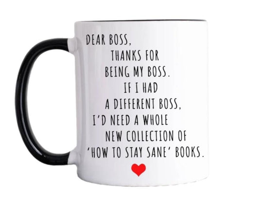 Dear Boss Coffee Mug, Thanks For Being My Boss Mug, Definition Coffee Cup For Boss lady Gift, Funny Co Worker Gift, Office Ideas, 11 15oz Washable Ceramic Cup