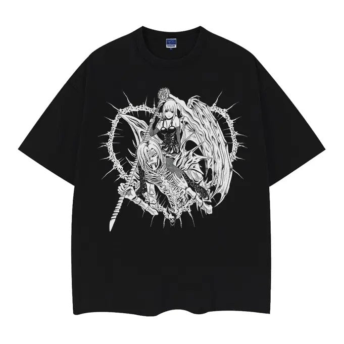 Death Note "Misa Amane" Heavyweight Vintage Tee 100% Cotton OVERSIZED Anime T-shirt Menswear Top Casual Streetwear Baggy Crewneck Tshirt Tropical