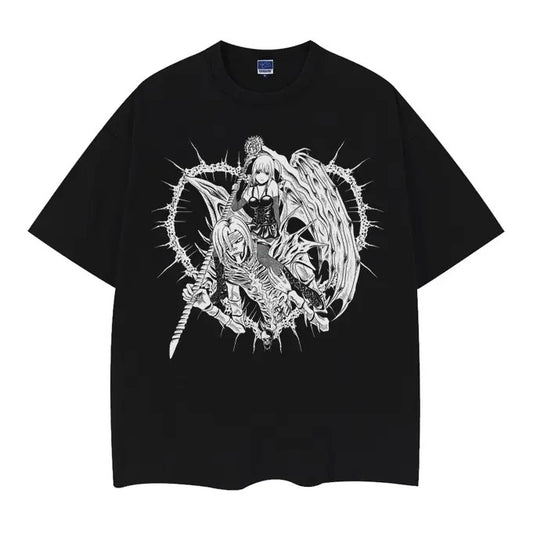 Death Note "Misa Amane" Heavyweight Vintage Tee 100% Cotton OVERSIZED Anime T-shirt Menswear Top Casual Streetwear Baggy Crewneck Tshirt Tropical
