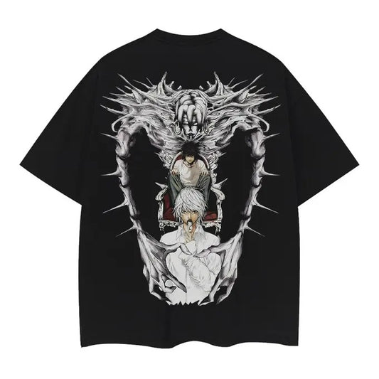 Death Note "Successor of L's Will, Near" Heavyweight Vintage Tee 100% Cotton OVERSIZED Anime T-shirt Menswear Top Casual Streetwear Black Baggy Tshirt Round Neck