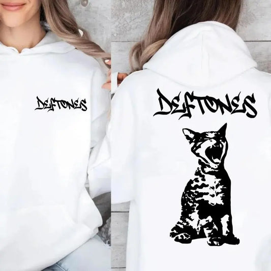Deftoness Cat 2 Sides Hoodie Sweatshirt Shirt, Heavy Metal Band Merch, Around The Furr Tee, Unisex Sweater Pullover Tee