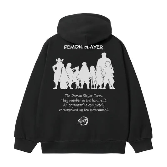 Demon Slayer "Group Photo Print" Heavyweight Vintage Hoodie Cotton Blend Classic Anime Sweatshirt Menswear Tops Pullover Long Sleeve Casual Biker Oversize Oversized Crewneck