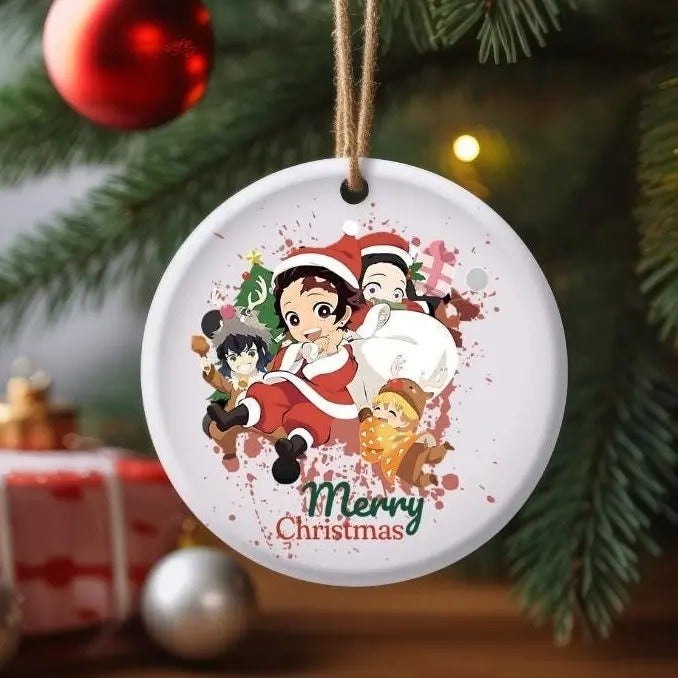 Demon Slayer Christmas Ornament, Ornament for anime fans, Anime Christmas Ornament, Gift for Demon Slayer fans, Christmas gift for anime fan