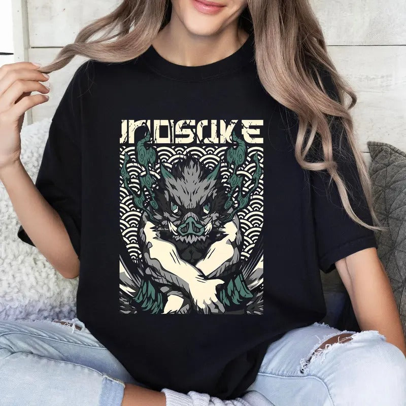 Demon Slayer Inosuke Characters Anime Lover Tshirt Crewneck Hoodie Comfort Cotton