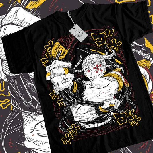 Demon Slayer KnY Anime T-Shirt & Sweatshirt, Sound Hashira Tengen Uzui Graphic Tee, Anime Manga Lover Gifts Ball Cotton
