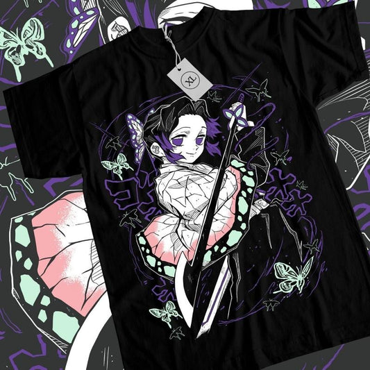 Demon Slayer KnY T-Shirt & Sweatshirt, Shinobu Kocho Graphic Tee, Anime Manga Lover Gifts Ball Cotton
