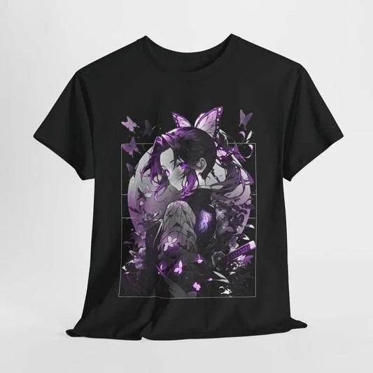 Demon Slayer shirt, Enchanting Butterfly Art Tee Unisex Heavy Cotton T-Shirt for Nature Lovers, Graphic Tee for Casual Wear, Gift Idea, Shinobu Kocho T-shirt