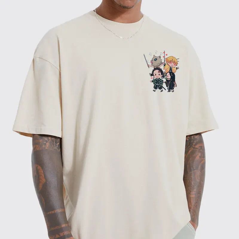 Demon Slayer team Shirt, Tanjiro Nezuko Zenitsu Inosuke Shirt,Demon Slayer t-shirt, Kimetsu no Yaiba Shirt, Anime sweatshirt hoodie, Anime lover t-shirt Menswear