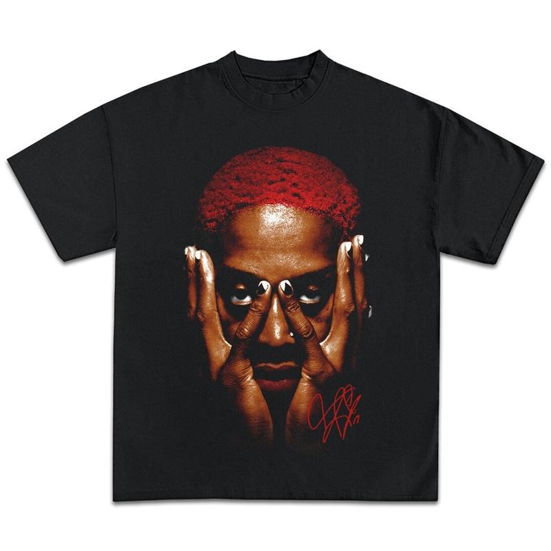Dennis Rodman Graphic T-shirt - Inspired Vintage Lengend Basketball Sreetwear 90s Style Heavy Cotton Tee Shirt Hiphop Vibes Y2K Classic Medium Menswear