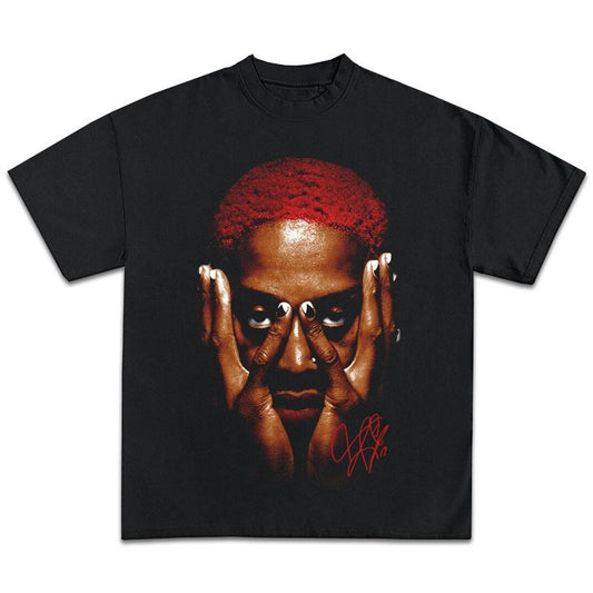 Dennis Rodman Graphic T-shirt - Inspired Vintage Lengend Basketball Sreetwear 90s Style Heavy Cotton Tee Shirt Hiphop Vibes Y2K Classic Medium Menswear
