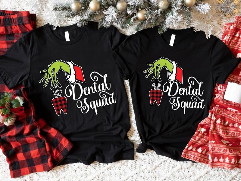 Dental Squad Shirt, Dental Christmas Party T-Shirt, Funny Dental Assistant X-mas Gift Tee, Matching Dentist Student Tee, Dental Office Shirt.