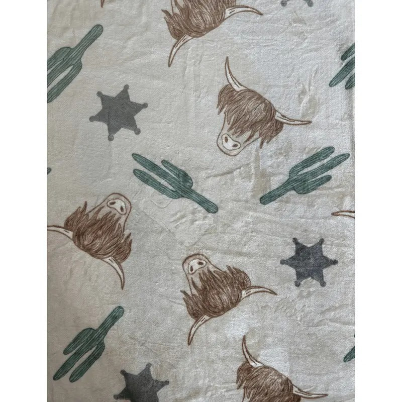 Desert Sheriff Highland Cow  Oversized Blanket  82"x90"