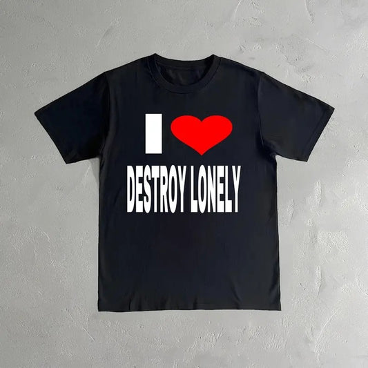 Destroy Lonely Shirt - I Love Destroy Lonely - No Stylist Merch - Rapper T-Shirt, I Love Top Tee Shirt, Trendy Tee, Trendy t-shirt, , Gift For Him, Gift For Her, Menswear Cotton Classic Casual Basic Short Sleeve