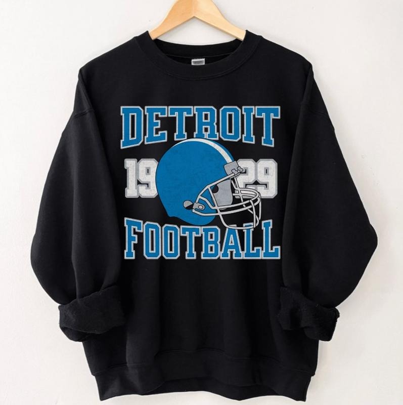 Detroit Football Sweatshirt, Vintage Football Crewneck, Retro Detroit Football Shirt, Football Gift